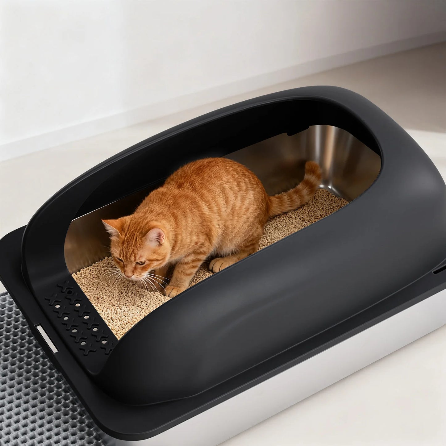 Stainless Steel Cat Litter Box With Lid Easy Clean Design