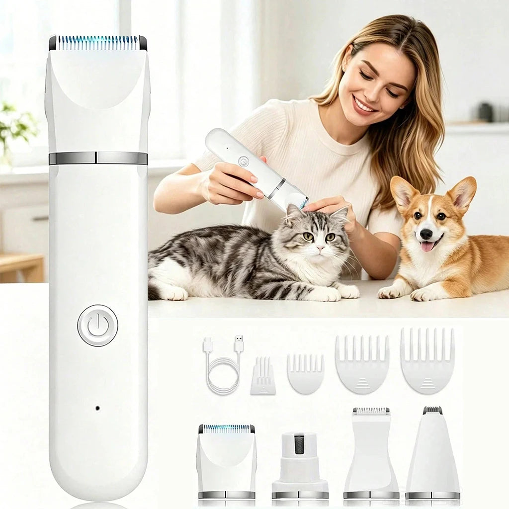 Shuyu 4-In-1 Pet Hair Clipper Cordless Grooming Kit