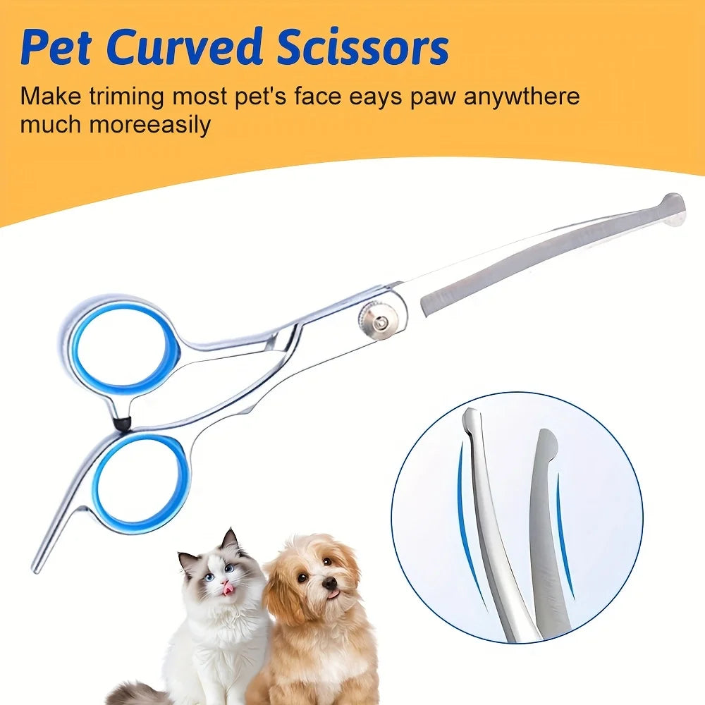 Stainless Steel Dog Grooming Scissors Set With Titanium Coated Tips