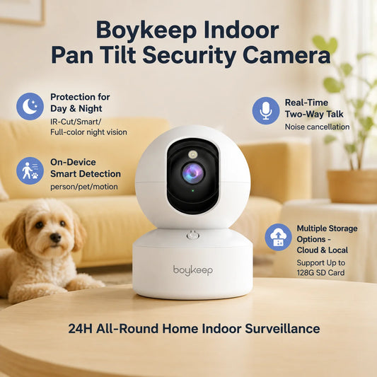 BoyKeep 2K Pet Camera With Night Vision And Motion Detection