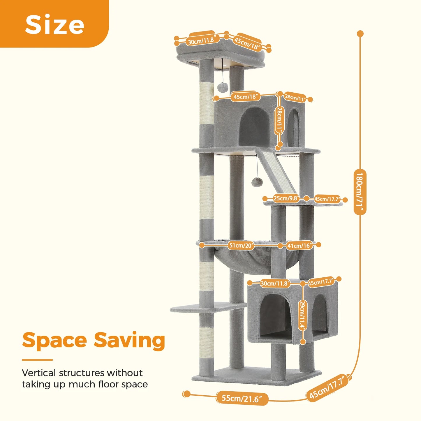 PAWZ Road Cat Tree Tall Multi Level Tower For Cats