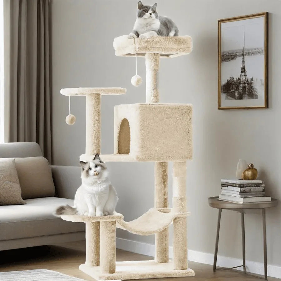 Cat Tower With Large Condo And Climbing Ladder For Cats