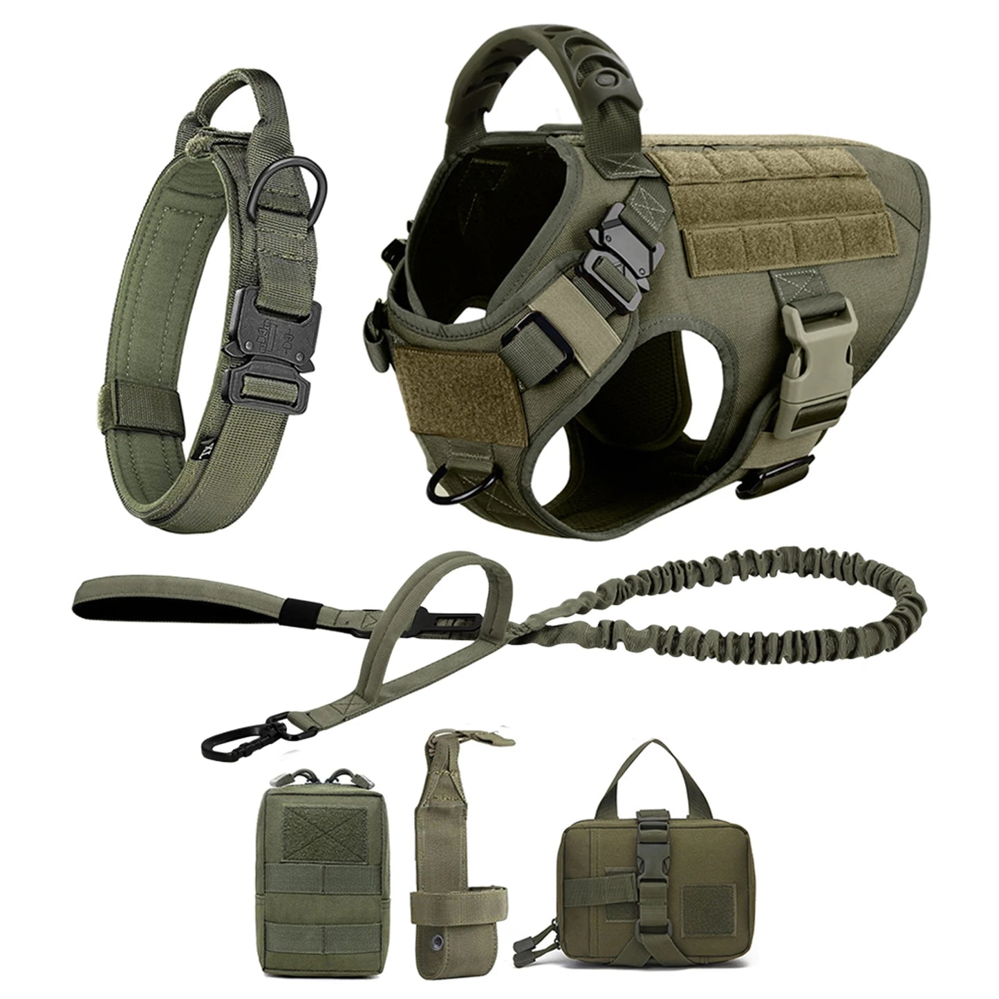 Nylon Dog Harness Leash And Collar Set For German Shepherd Malinois