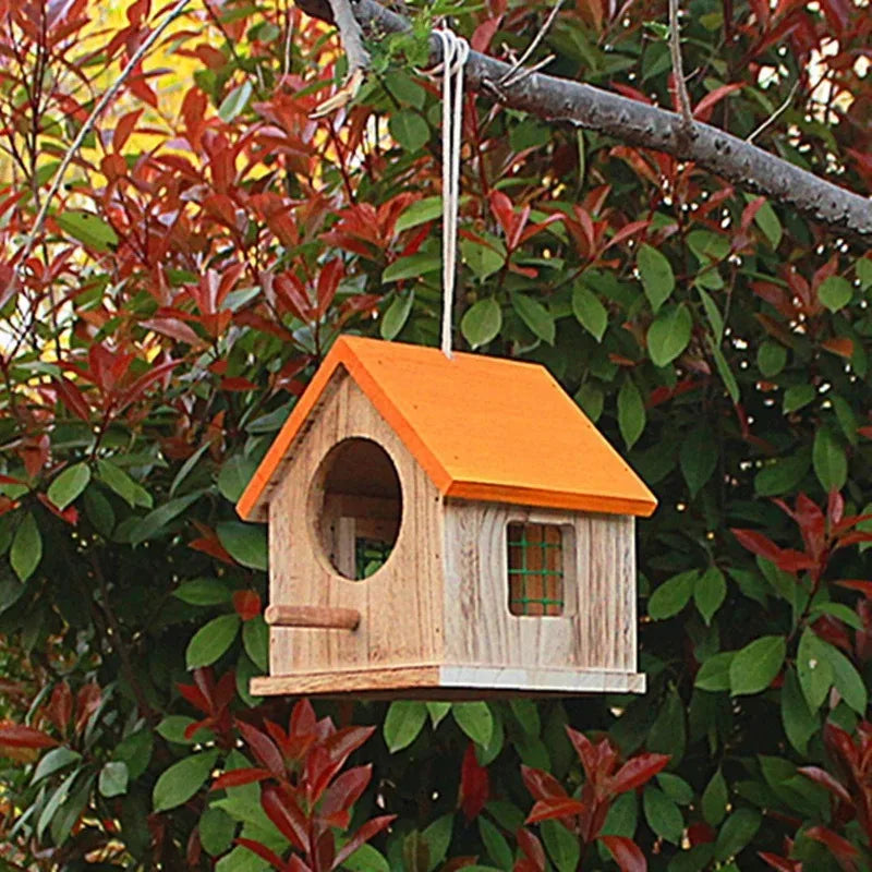 Wooden Outdoor Birdhouse Weatherproof Hanging Nest Box