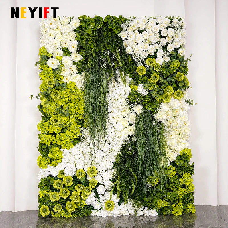Gradient Rose Cloth Curtain Backdrop for Outdoor Wedding Decor