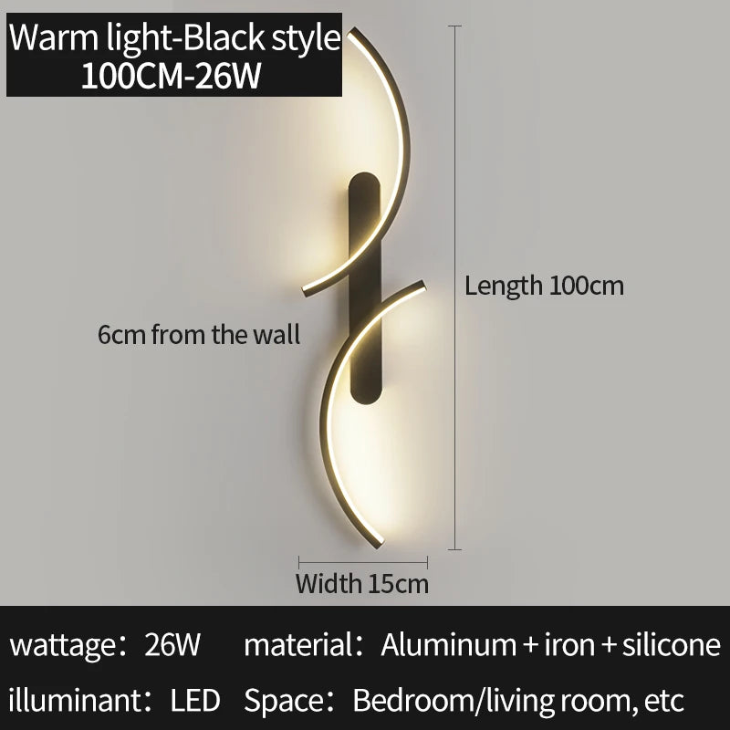 FRPY LED C Shape Wall Lamp Sconce Modern Minimalist Lighting