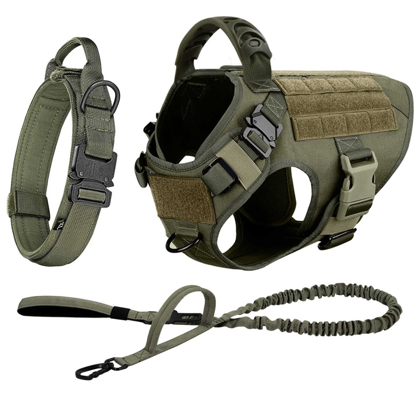 Nylon Dog Harness Leash And Collar Set For German Shepherd Malinois