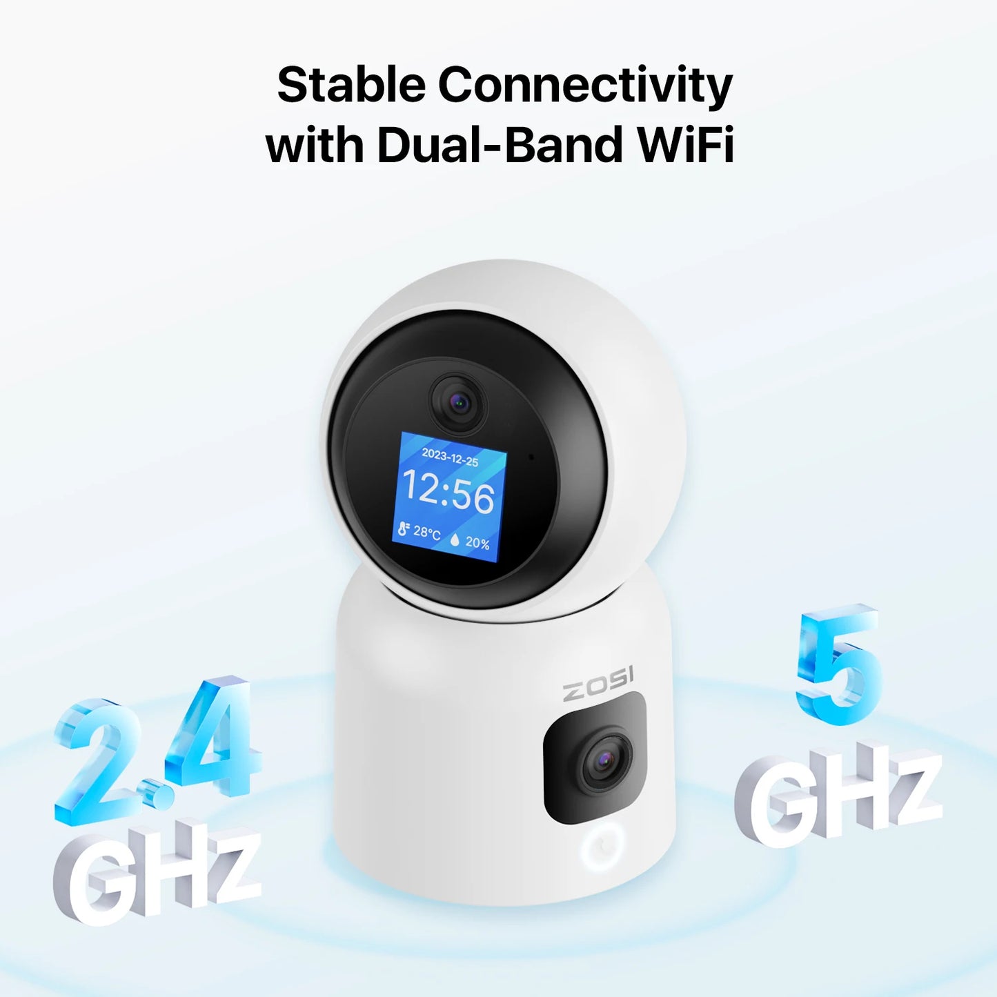 ZOSI 360 Degree Smart Home Security Camera AI Auto Tracking
