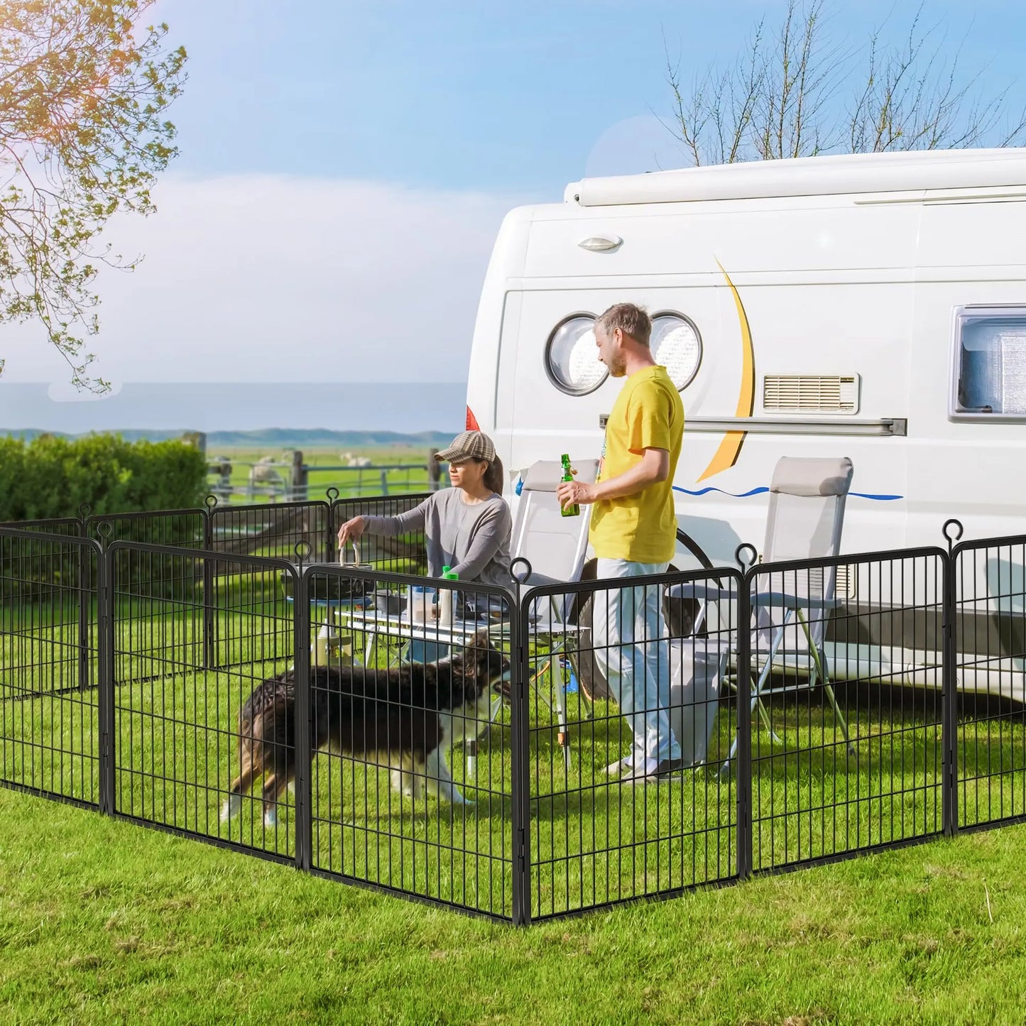 Studyset Dog Exercise Pen Indoor Outdoor Portable Metal