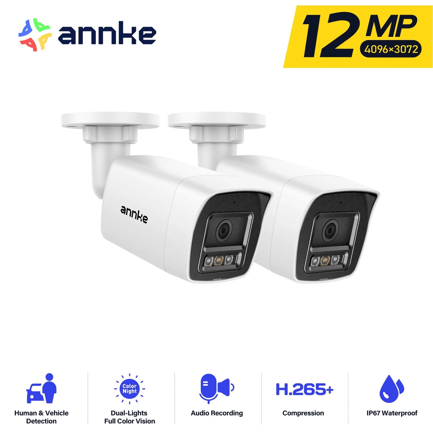 ANNKE Outdoor Smart Dual Light PoE Security Camera Night Vision