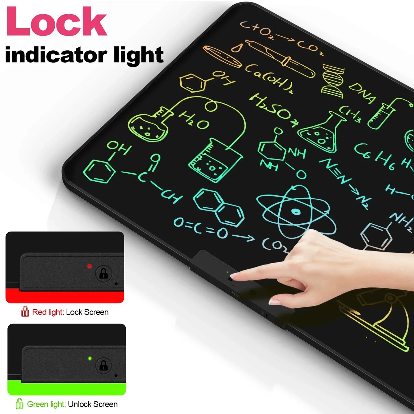 32 Inch/20 Inch Rechargeable LCD Writing Tablet, Huge Size Drawing Tablet Doodle Board with Eye-Care Colorful Screen For Kid Toy