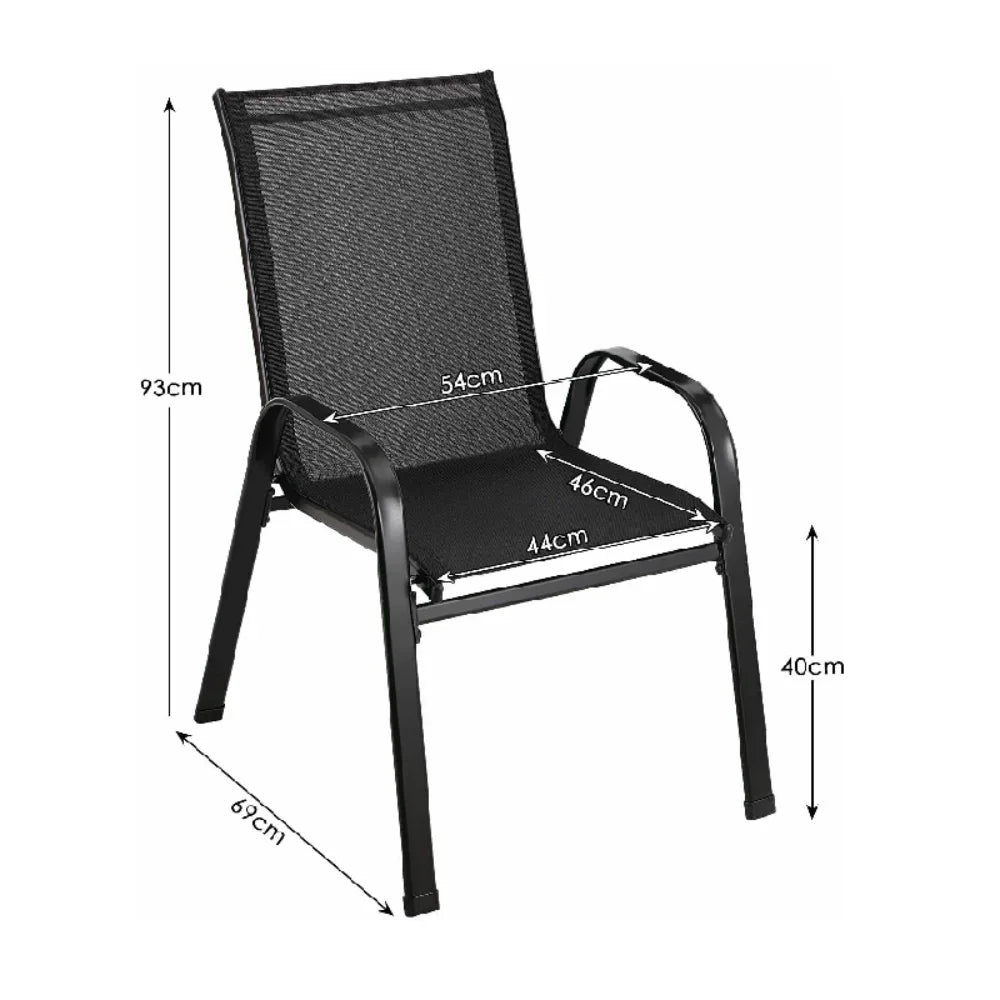 AuAg Garden Chairs Steel Iron Teslin Fabric Folding High Back