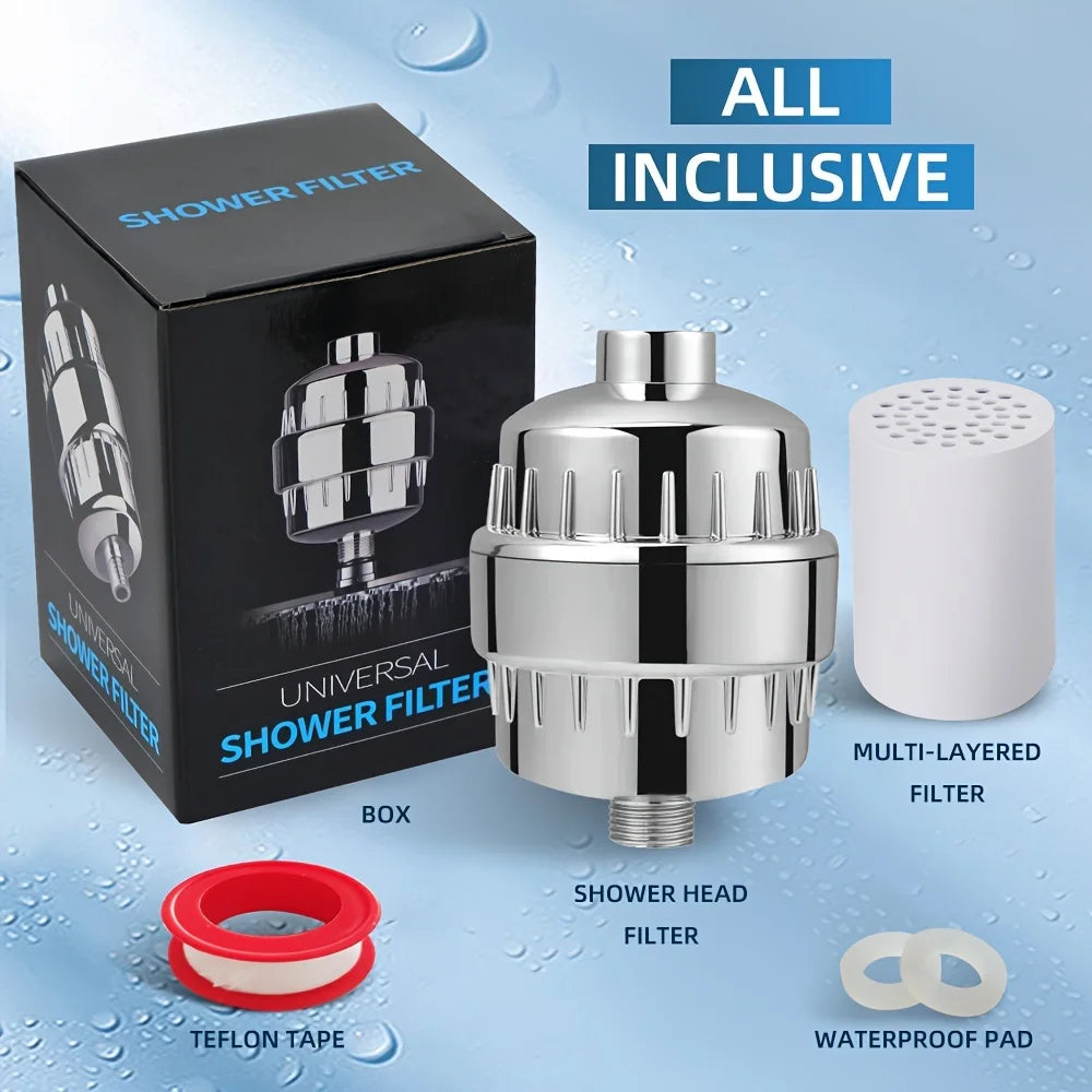 20 Stage Showerhead Filter With Replaceable Cartridges For Hard Water