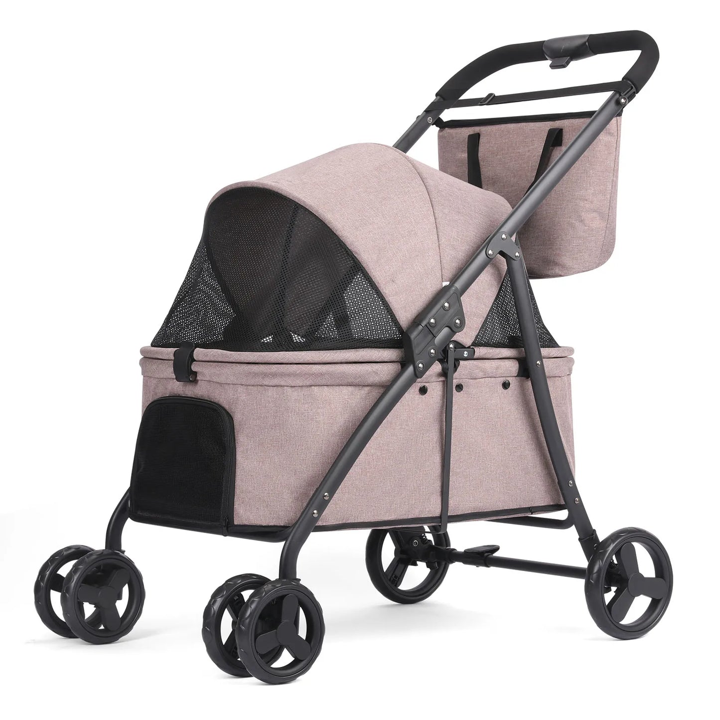 Foldable Dog Stroller Four Wheel Pet Pushchair Travel Carriage