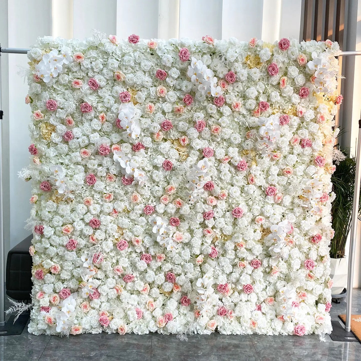 Gradient Rose Cloth Curtain Backdrop for Outdoor Wedding Decor