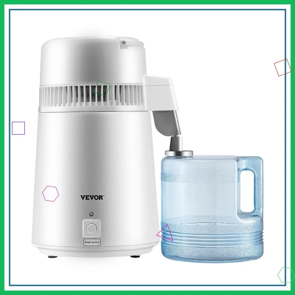 750W Water Distiller, 1.1 Gal Countertop Machine with Auto-Shutdown, BPA-Free Container for Pure Home Use