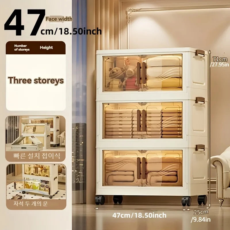 Foldable Storage Box With Clear Door For Organizing Clothes And More