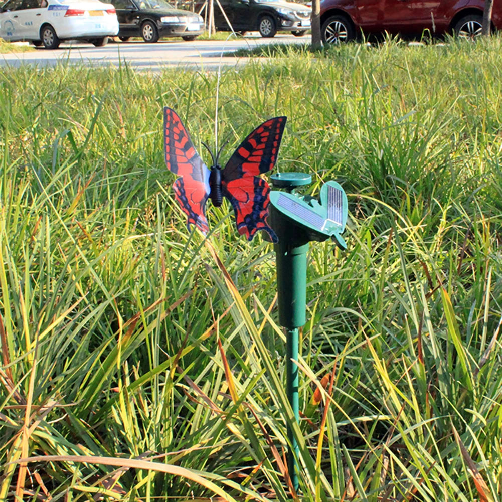 Solar Powered Flying Wobble Butterfly Garden Ornament