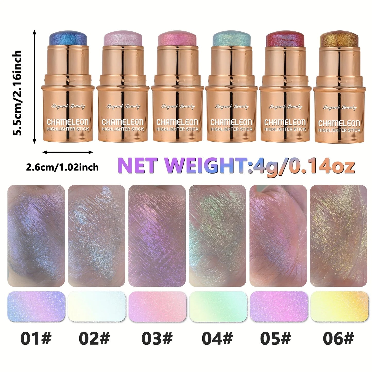 BEYONDBEAUTY Chameleon Holographic Glitter Highlighter Stick