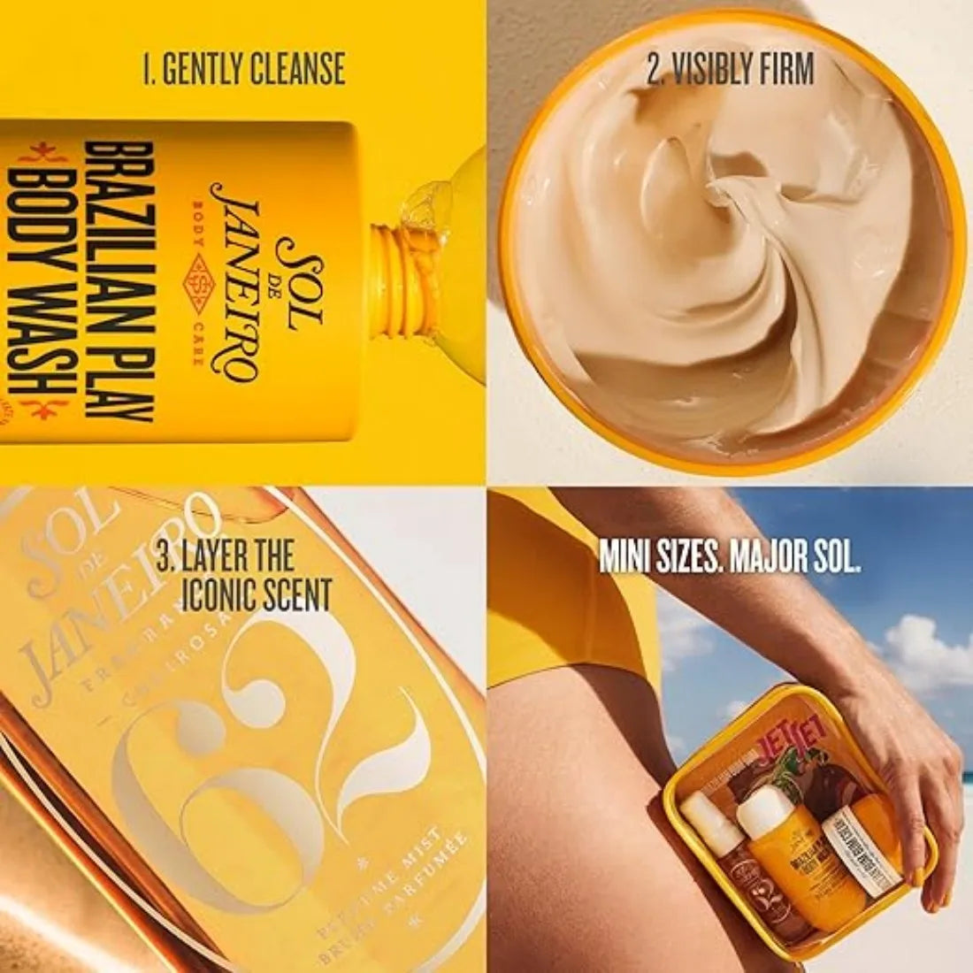 Sol-de-Janeiro Brazilian Bum Bum Cheirosa 62 Neutral Travel Set Fragrance, with a gourmet flavor of "caramel sea salt", long-lasting sweet aroma, convenient to carry, the most popular