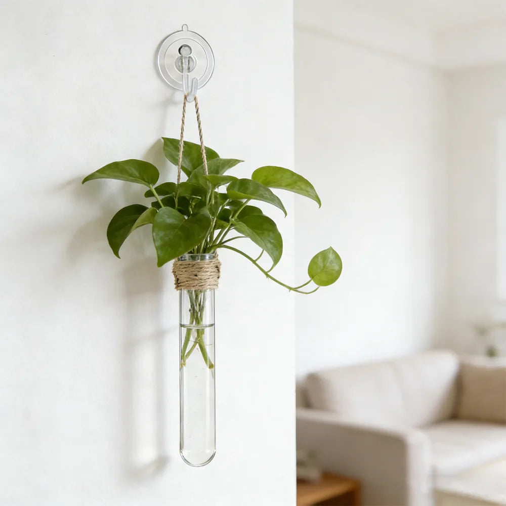 Hydroponic Flower Vase Wall-Mounted Test-Tube Holder Decor