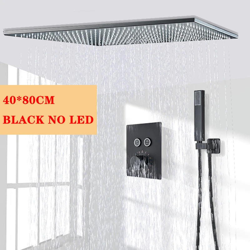 Wanmivezlo LED Brass Shower Head Wall Mounted Rainfall Light