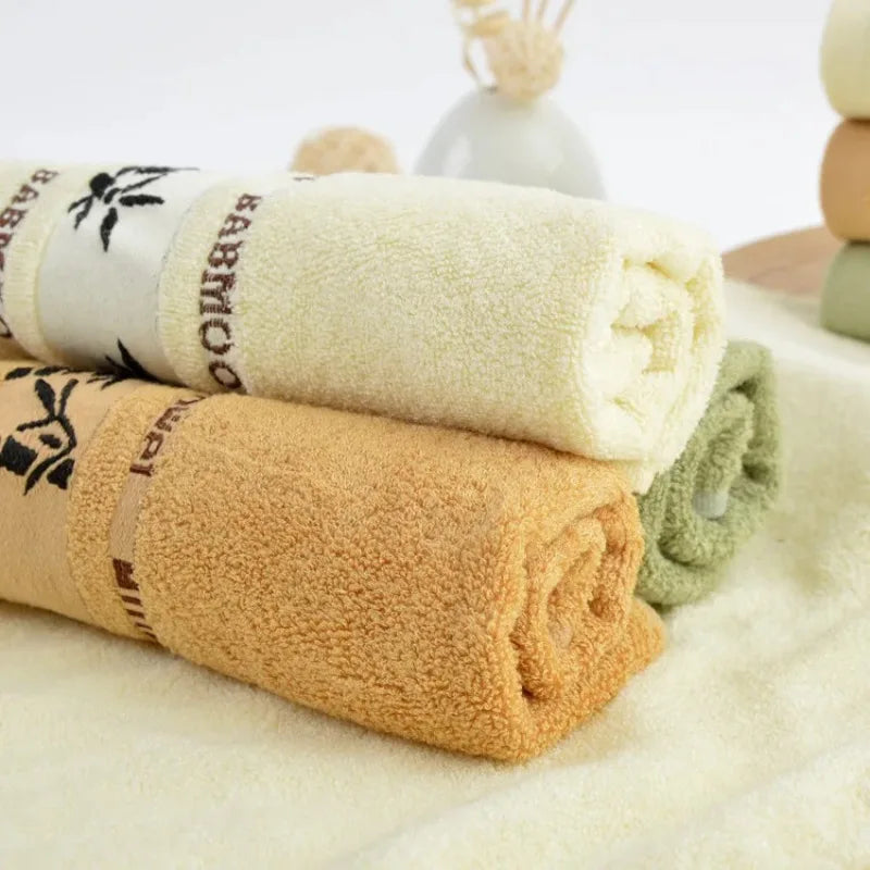 3pcs/set Bamboo Fiber Towel Soft Absorbent Quick-Dry Household Bathroom Towel Comfortable Face Body Towel for Daily Use