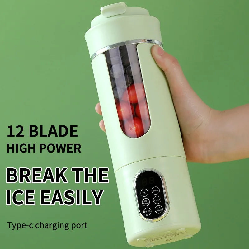 TMJD MISS Portable Wireless USB Juicer 12-Blade Blender