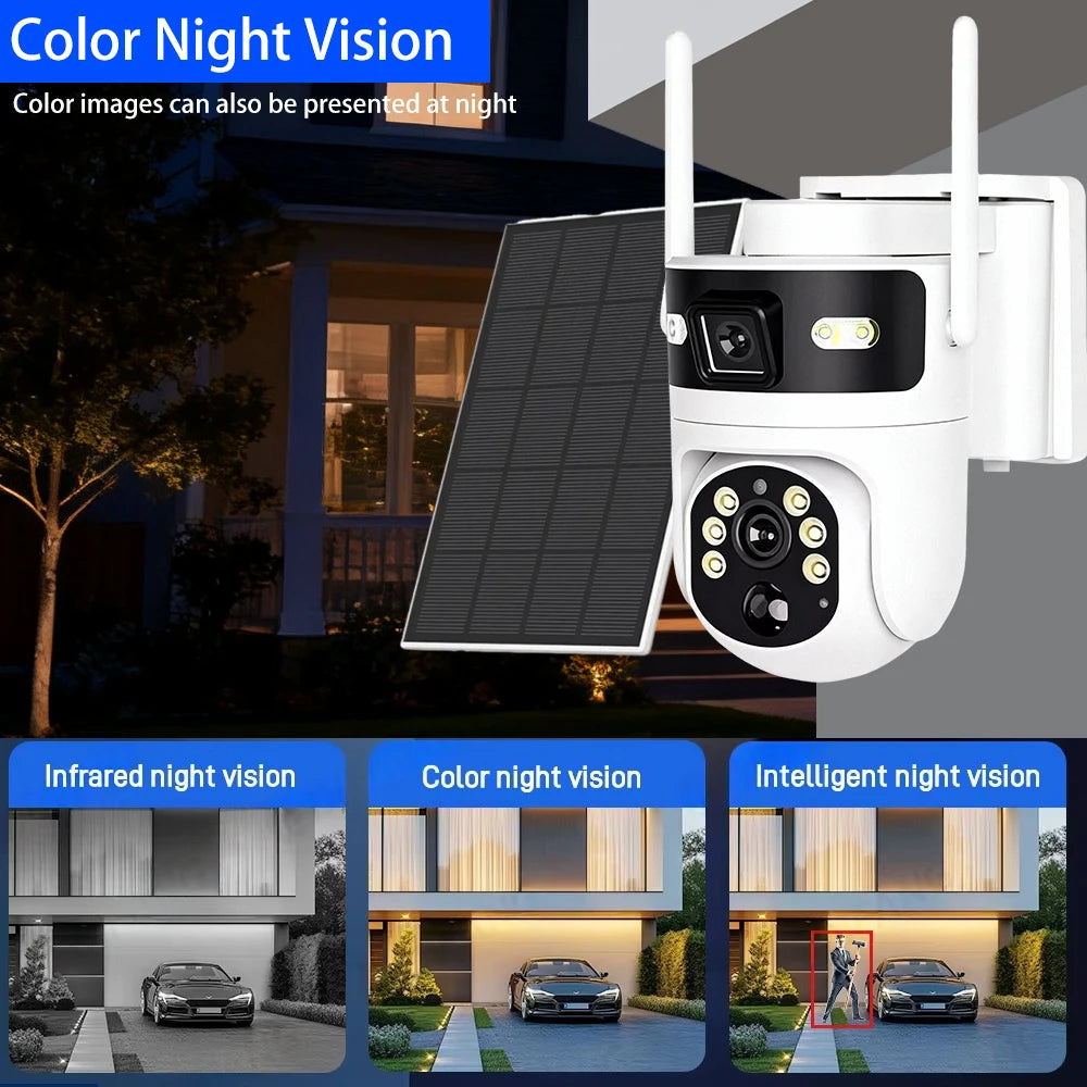 MvpSecam 8MP 4K 4G Solar PTZ IP OutdoorVideoCamera Dual Lens
