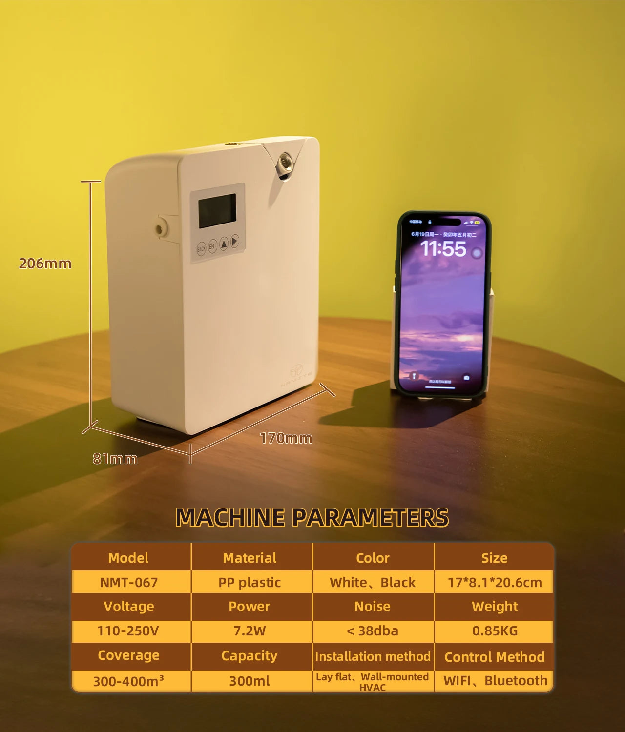NAMSTE Aroma Diffuser WiFi Bluetooth Room Fragrance Purifier