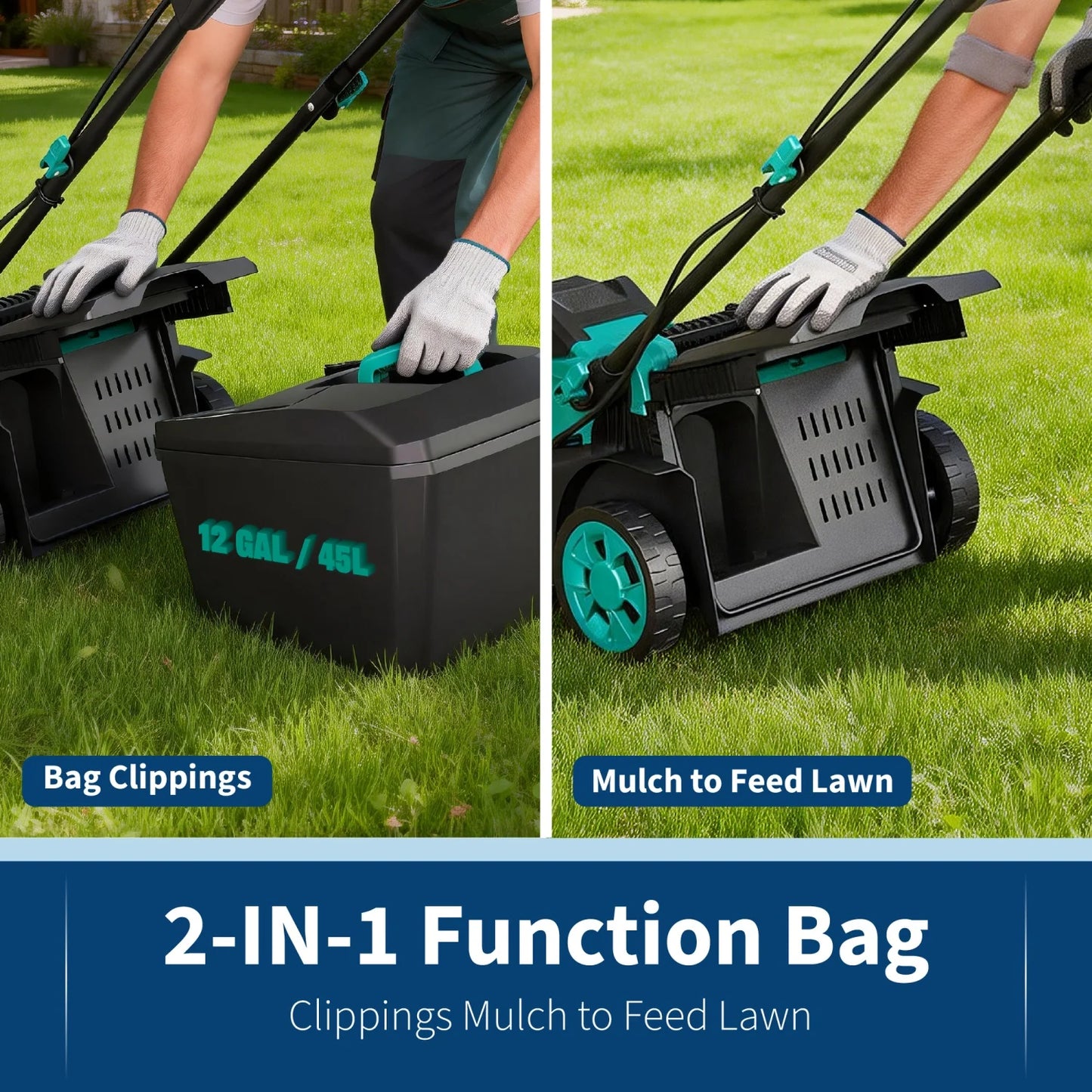 HiMISS 40V Cordless Lawn Mower With 2 Batteries Included