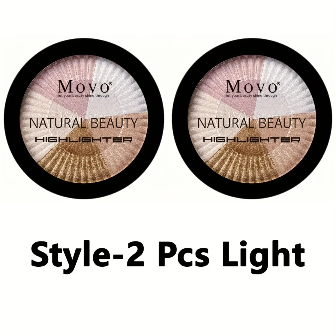 Movo Five Color Highlighter Powder Palette With Pearly Shimmer