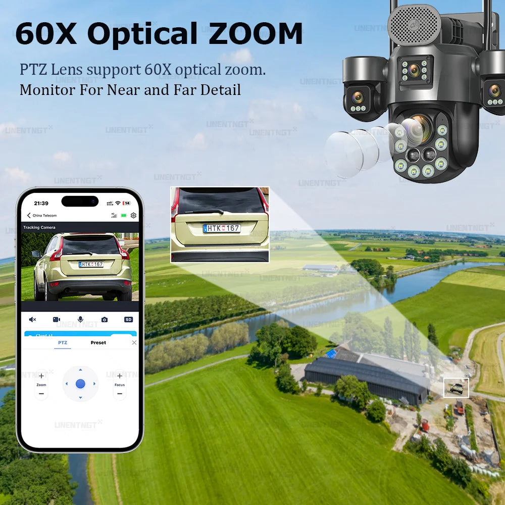 UNENTNGT Solar Camera 20MP 4G Outdoor Surveillance with Auto Tracking