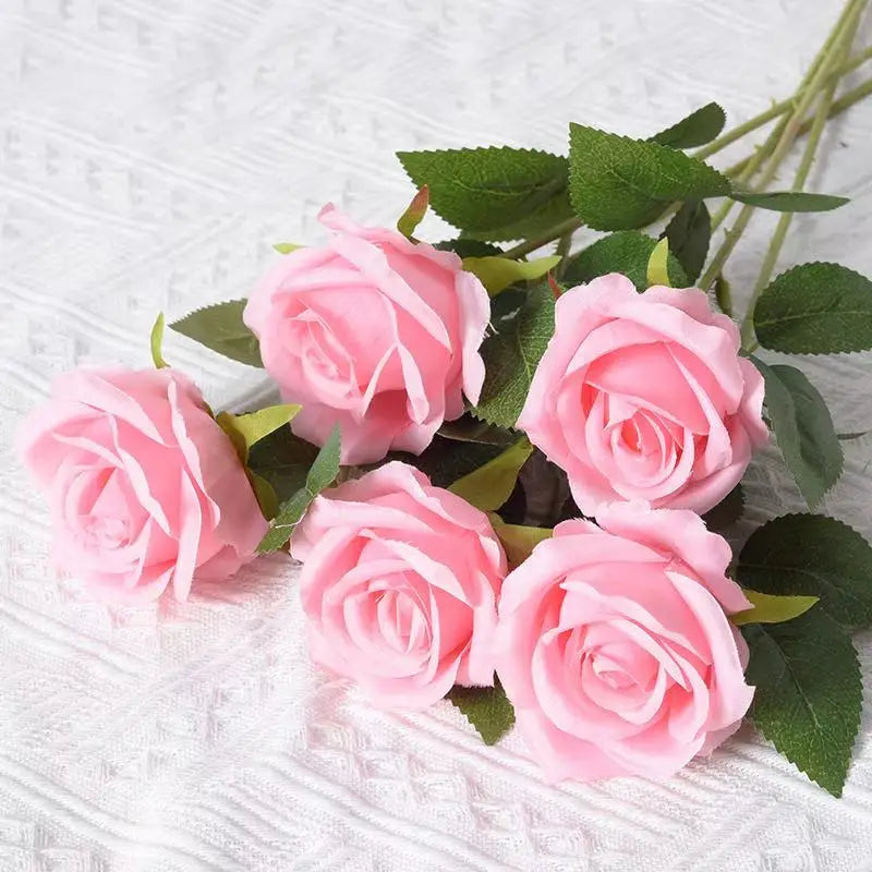 Artificial Rose Flower Branches Realistic Fake Roses For Wedding Decor