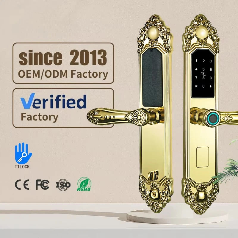 Fingerprint Password Smart Door Lock With Biometric Keypad And WiFi
