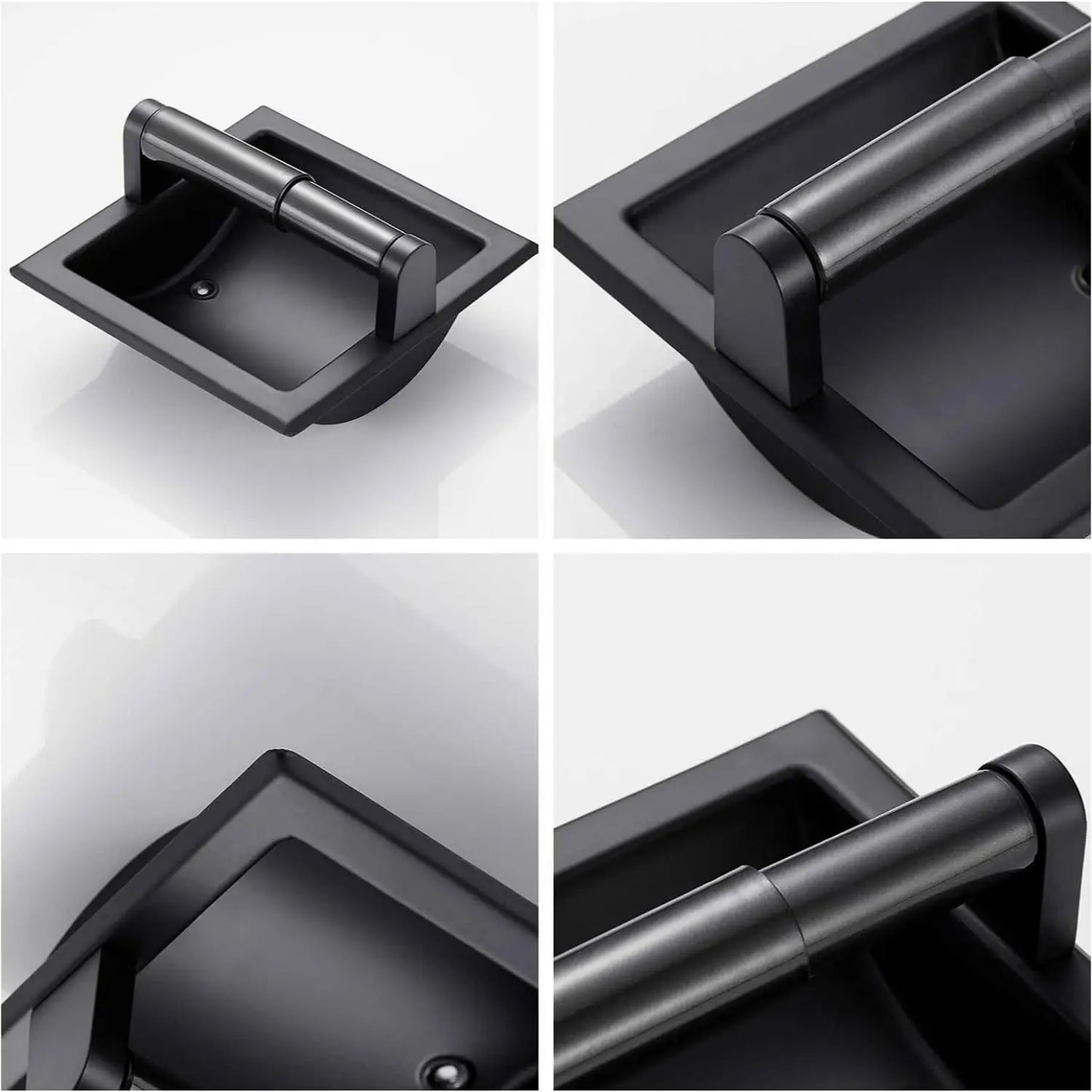 Stainless Steel Recessed Toilet Paper Holder Square Wall Mount