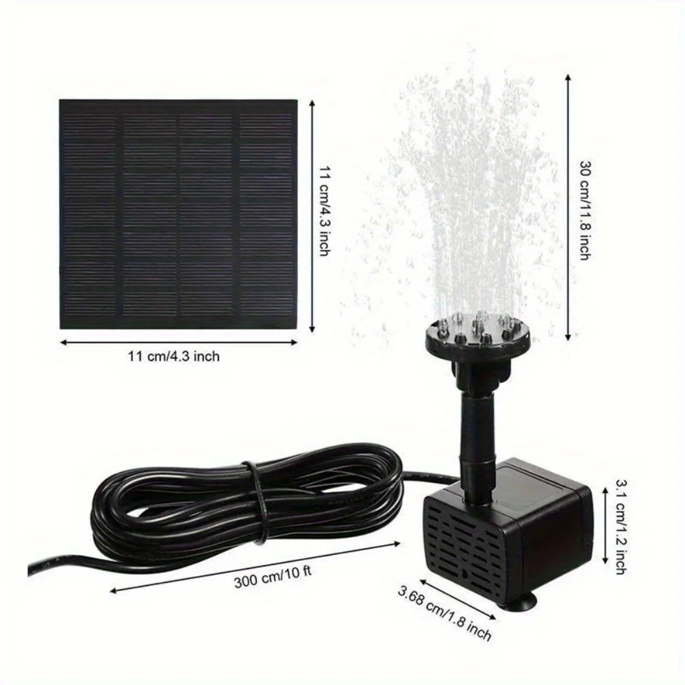Floating Solar Fountain Pump With 6 Nozzles For Outdoor Ponds