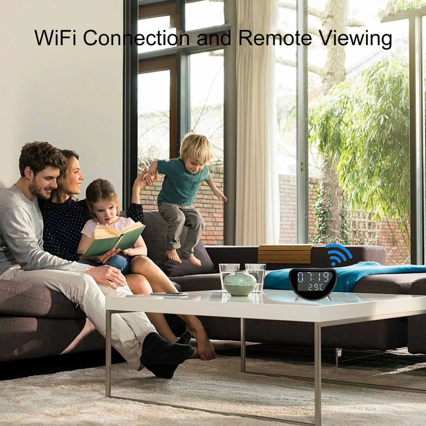 Ouvis 4K WiFi Clock Camera With Wireless Charging Remote Viewing