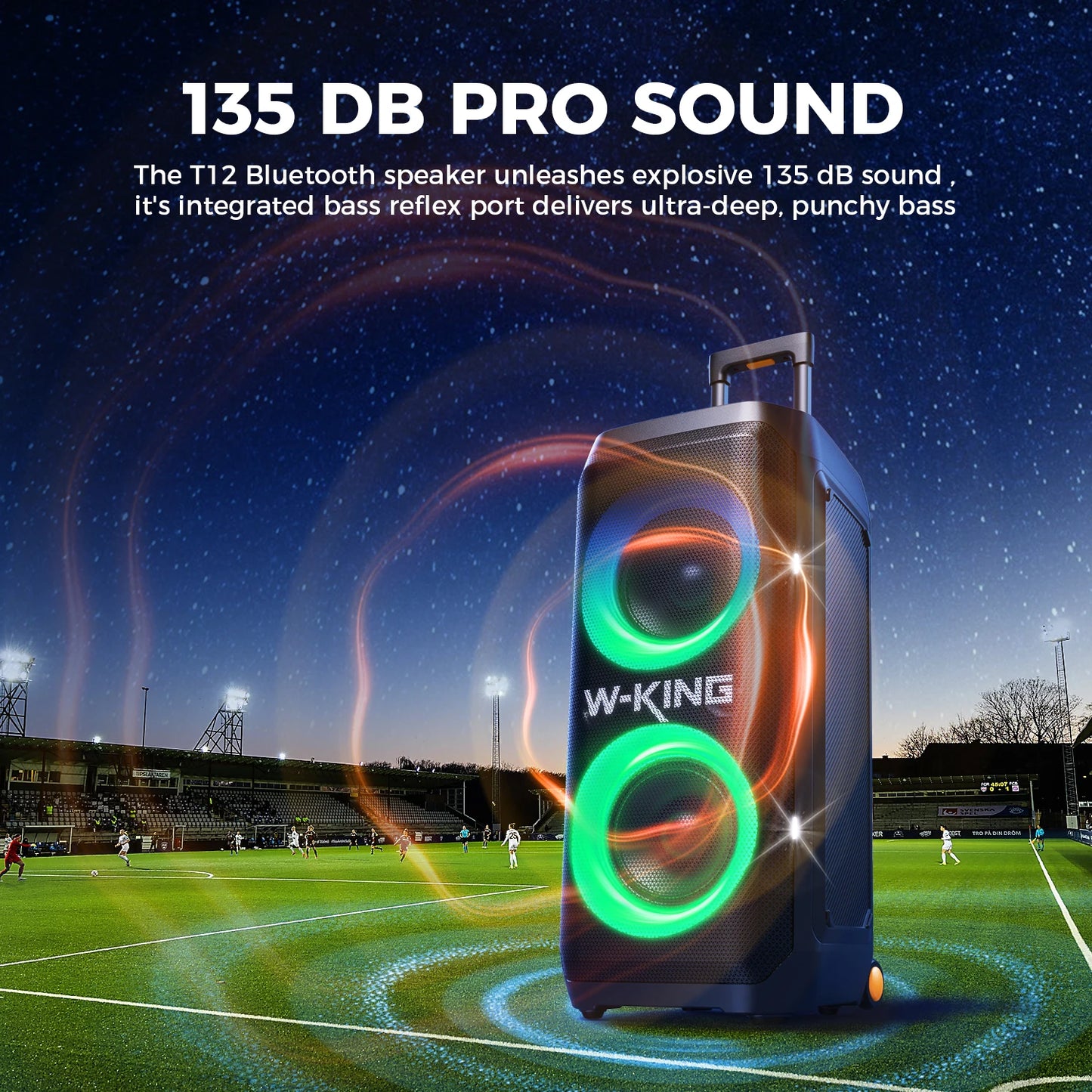 W-King T12 Portable Bluetooth Speaker With 370W Pro Sound