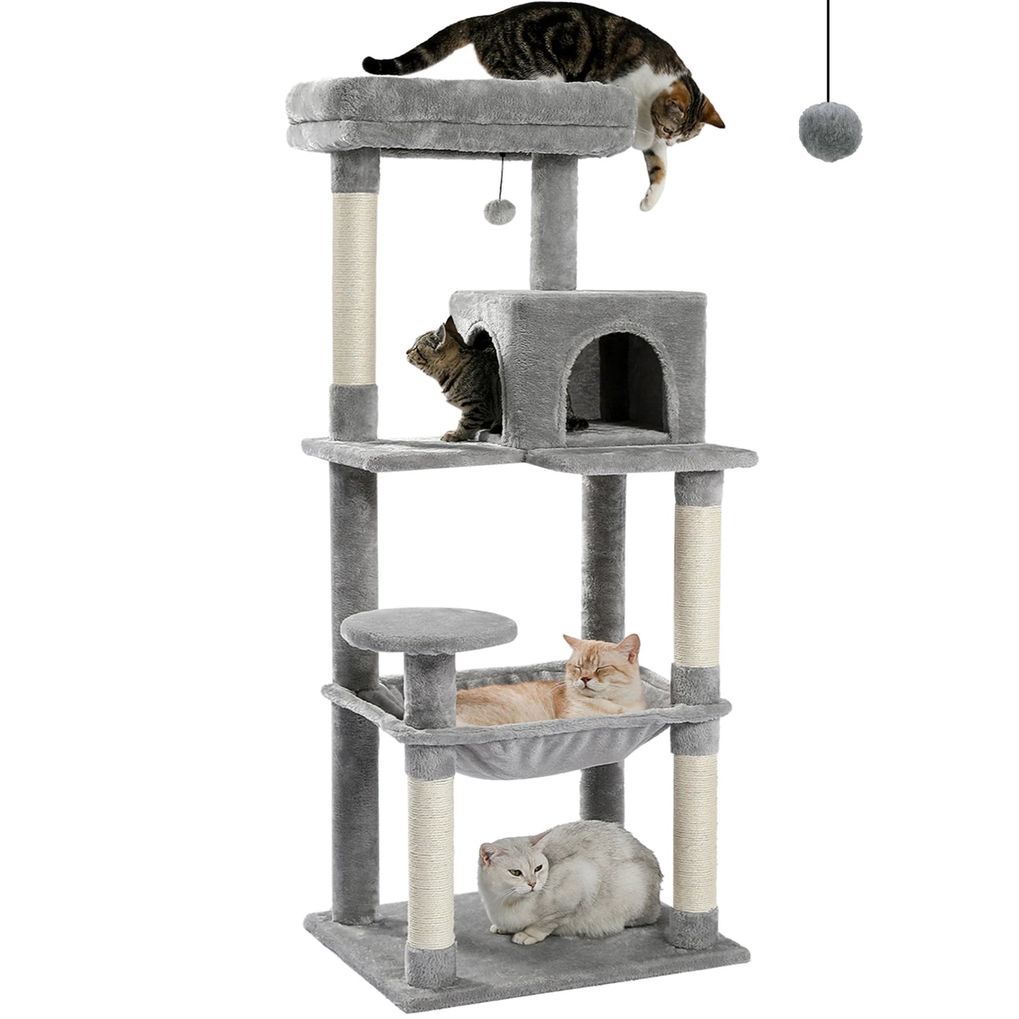 PAWZ Road Cat Tree Indoor Five-Level Scratching Tower