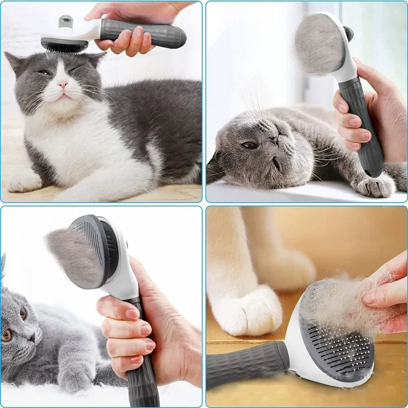 One Button Self Cleaning Slicker Brush For Dog And Cat Grooming