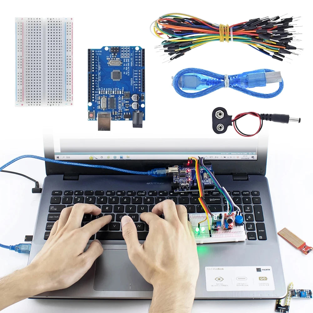 LAIMANEI Educational Arduino UNO R3 Starter Kit With Breadboard And Sensors