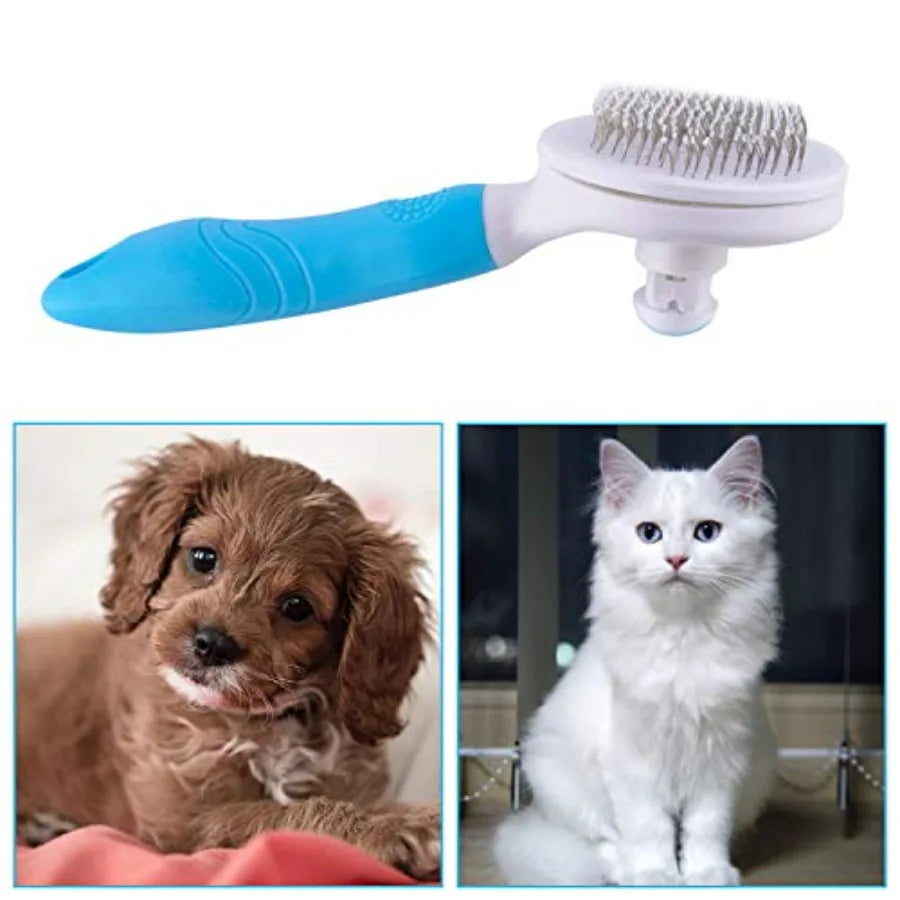 Self Cleaning Slicker Brush - Cat Brush Skin-Friendly Deshedding Grooming Massaging Tool for Long and Short Haired Pets, Cat Ha